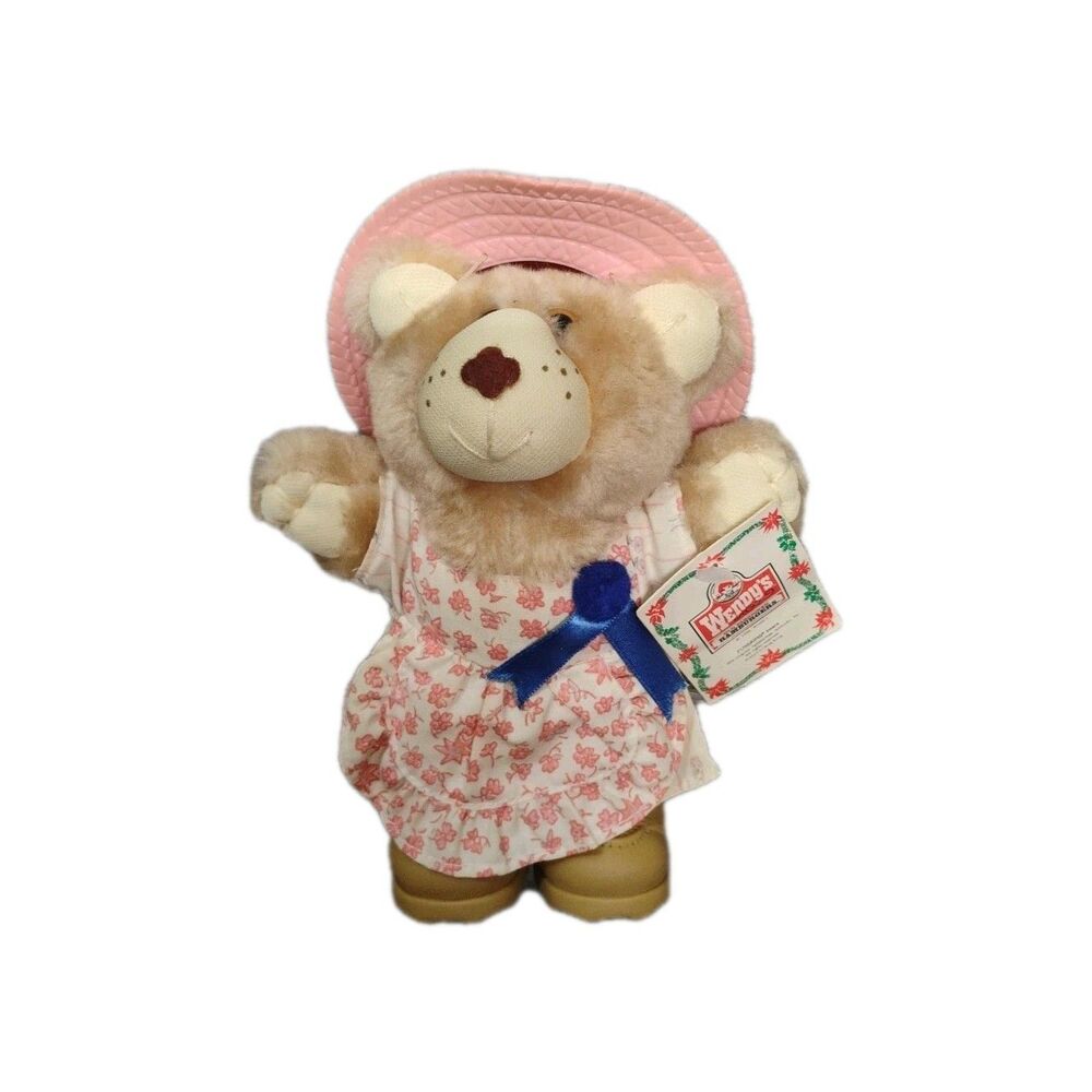 Vintage Wendy’s 8" Furskins Bears 1986 Hattie Plush Teddy